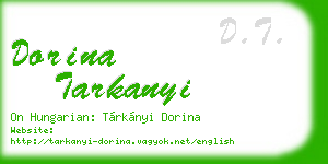 dorina tarkanyi business card