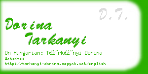 dorina tarkanyi business card